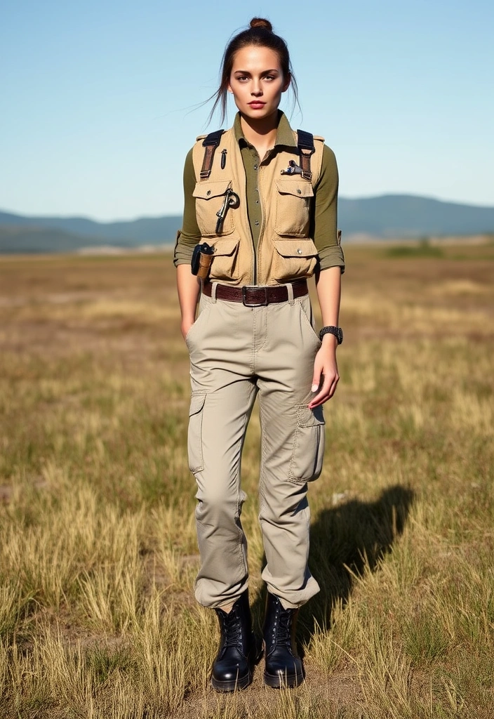 10 Fisherman Aesthetic Outfits That Will Make You the Trendsetter of the Season! - 3. Utility Jumpsuit with Fishing Vest