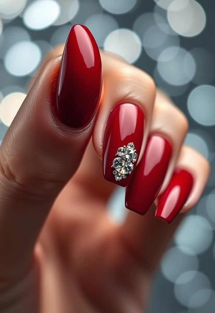 10 Stunning Nail Ideas for Valentine's Day 2025! - 10. Sparkling Rhinestones and Gems