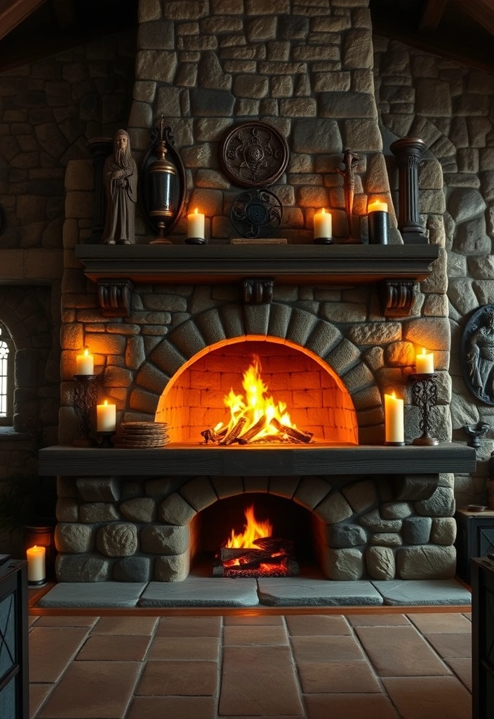 15 Enchanting Medieval Home Decor Ideas That Will Transport You to a Castle! - 13. Stone Fireplace