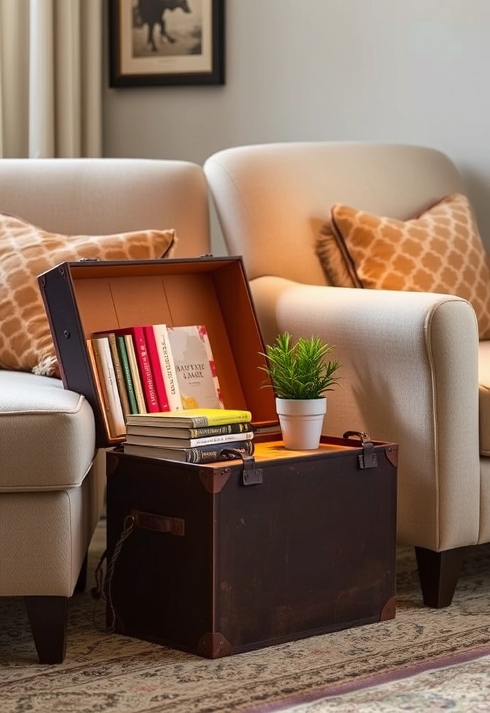 15 Genius Upcycled Crafts That Are Surprisingly Chic and Eco-Friendly! - 1. Vintage Suitcase Table
