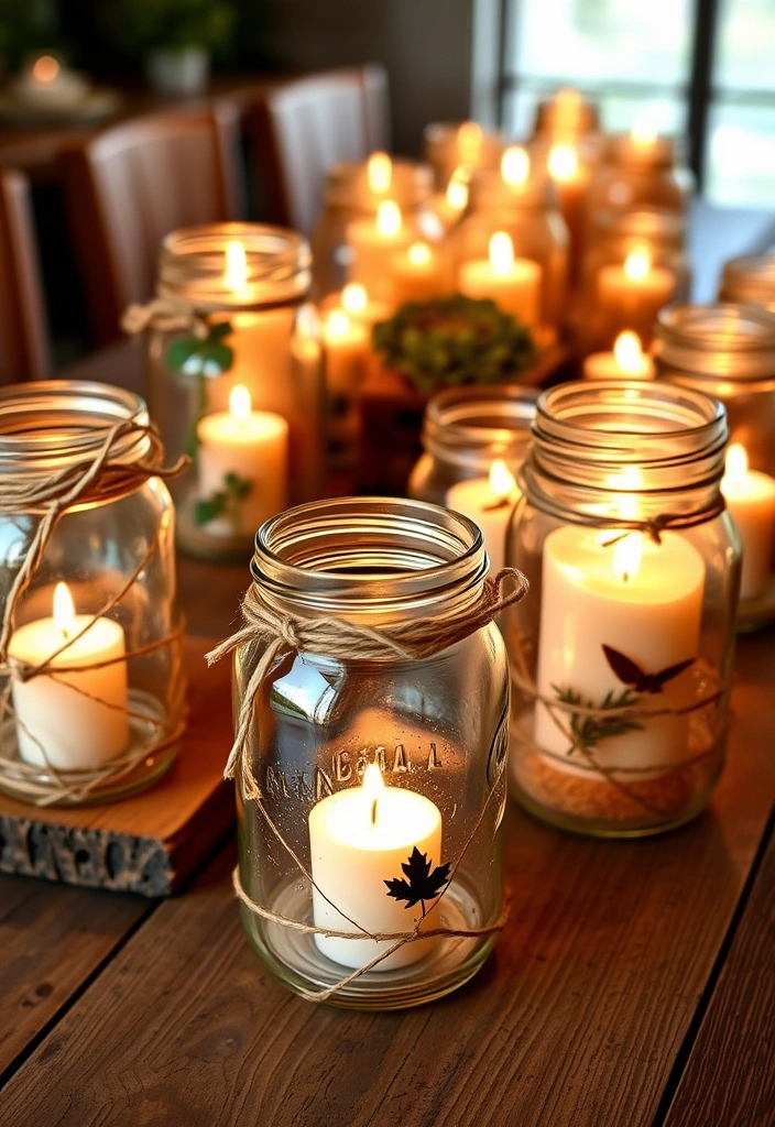 15 Genius Upcycled Crafts That Are Surprisingly Chic and Eco-Friendly! - 4. Glass Jar Candle Holders