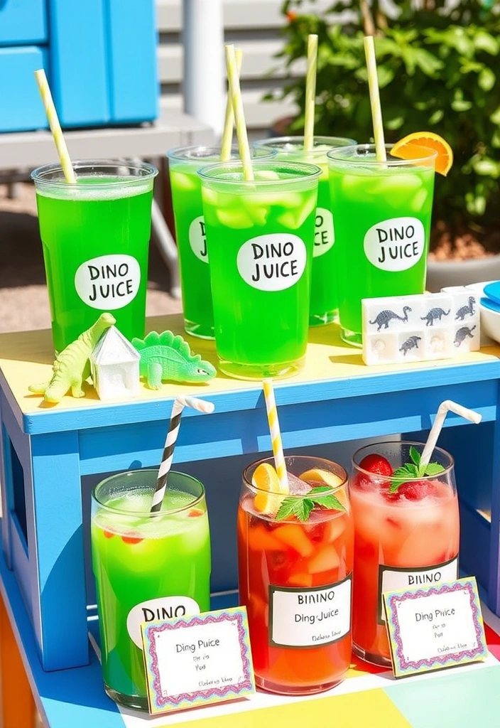 20 Jaw-Dropping Dinosaur Party Ideas That Will Make Your Child Roar with Excitement! - 10. Dino-Themed Drinks