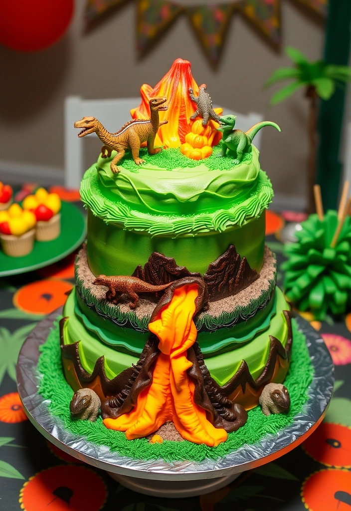 20 Jaw-Dropping Dinosaur Party Ideas That Will Make Your Child Roar with Excitement! - 5. Roaring Dinosaur Cake