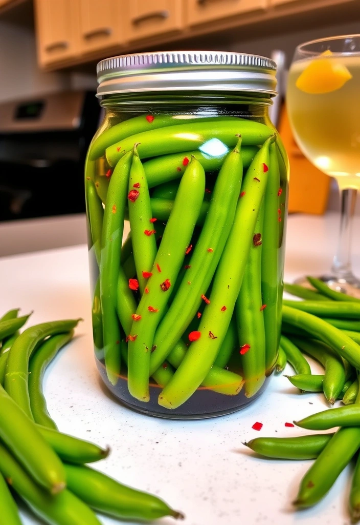 20 Spicy Pickle Recipes That Will Make Your Taste Buds Dance  - 15. Spicy Green Bean Pickles