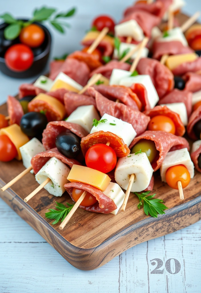 21 Finger Foods for 2025 Parties That Everyone Will Love! - 10. Antipasto Skewers