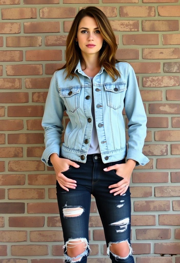 25 Street Moto Boho Styles That Will Turn Heads Everywhere You Go! - 12. Denim on Denim: A Timeless Trend