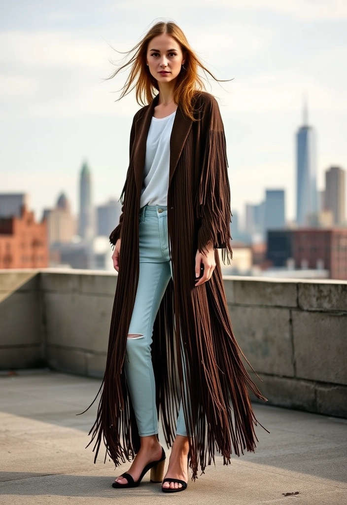 25 Street Moto Boho Styles That Will Turn Heads Everywhere You Go! - 8. Statement Outerwear to Complete the Look