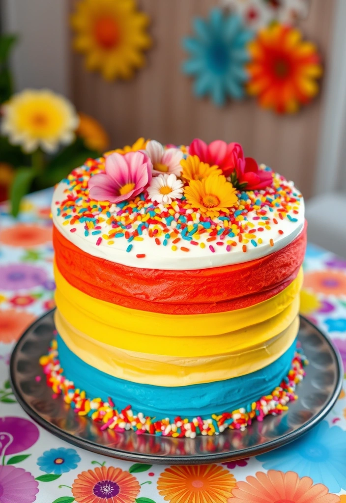 Chaotic Cakes 2025: 10 Crazy Creations That Will Wow Everyone! - 3. The Color Explosion Cake