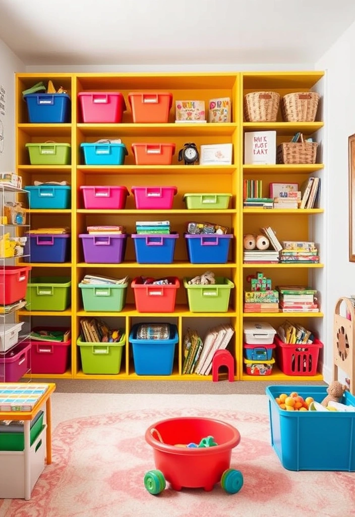 Primary Play: 10 Vibrant Decor Ideas That’ll Transform Your Kids' Space! - 6. Creative Storage Solutions