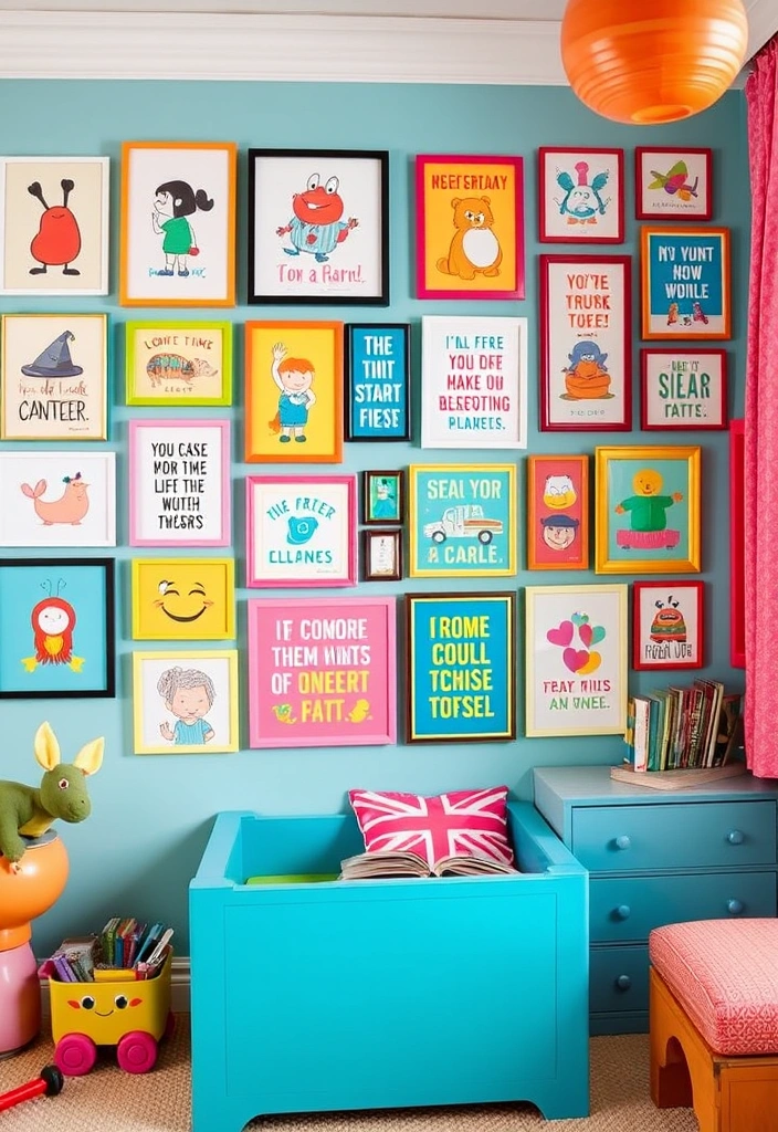 Primary Play: 10 Vibrant Decor Ideas That’ll Transform Your Kids' Space! - 9. Fun Wall Art