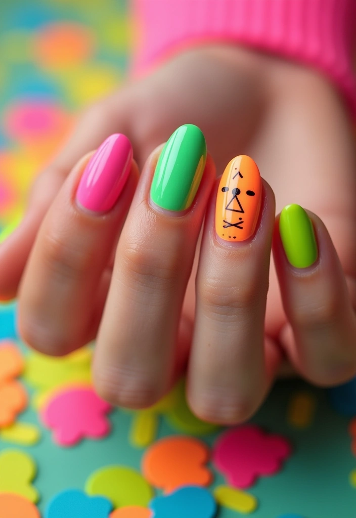 Top 10 Nail Trends for 2025 That Will Make You the Center of Attention! - 3. Neon Colors