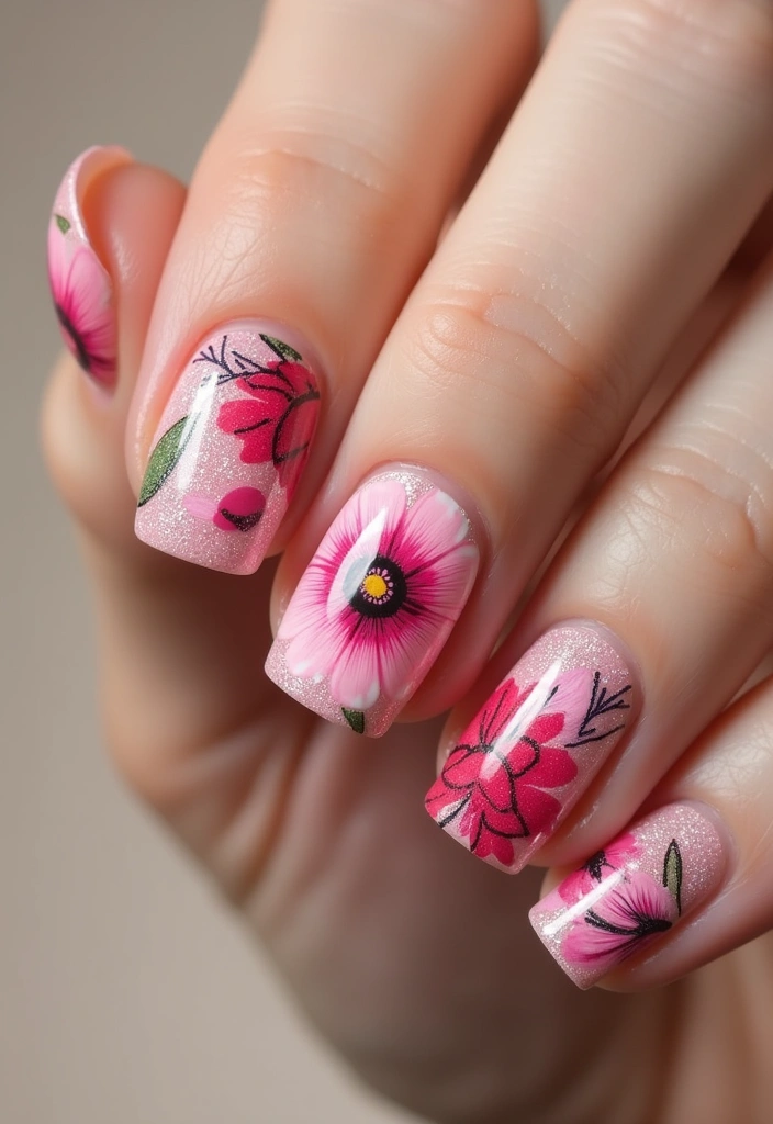 Top 10 Nail Trends for 2025 That Will Make You the Center of Attention! - 5. Floral Patterns