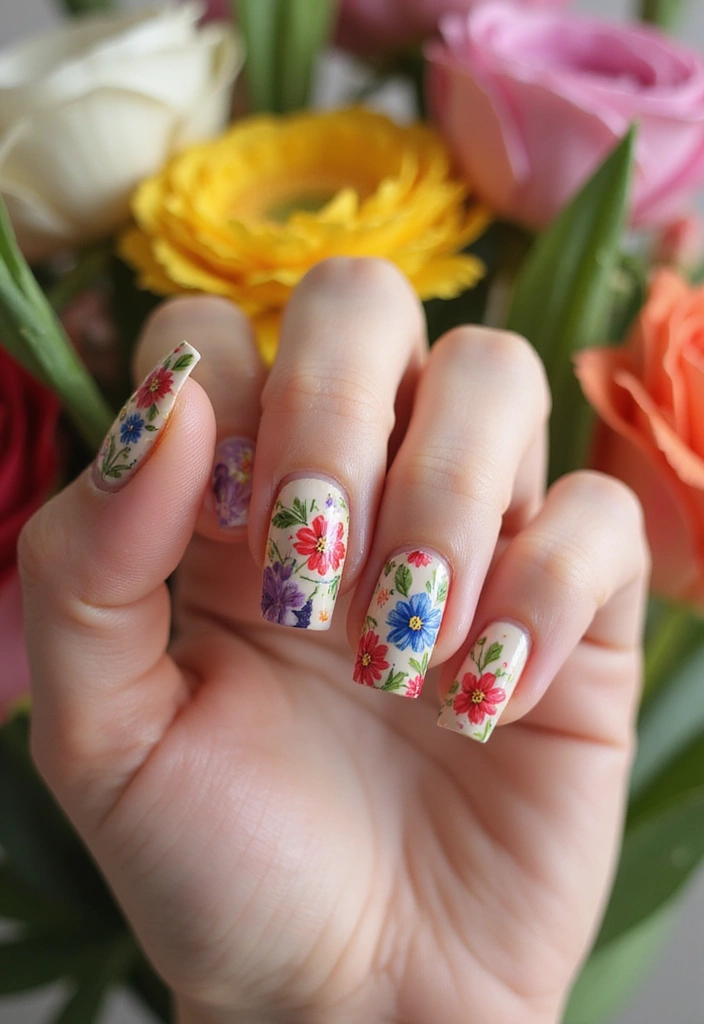 10 Spring Nails 2025 Inspirations That Will Make Your Nails Pop! - 2. Floral Nail Art