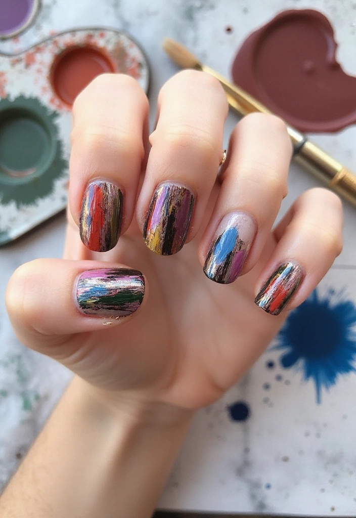 10 Spring Nails 2025 Inspirations That Will Make Your Nails Pop! - 7. Artistic Brush Strokes