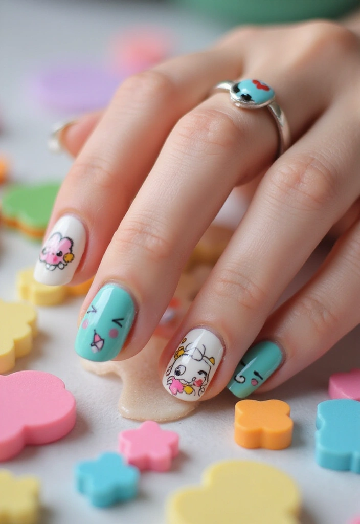 10 Spring Nails 2025 Inspirations That Will Make Your Nails Pop! - 9. Whimsical Cartoon Characters