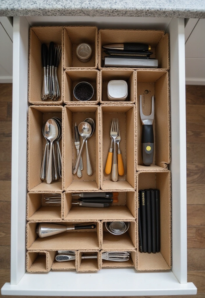 12 Stunning Upcycled Storage Projects You Need to Try in 2025! - 10. Drawer Divider from Cardboard